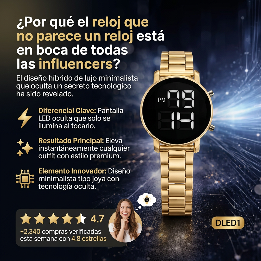 RELOJ DIGITAL FEMENINO-Luce elegante con un solo detalle