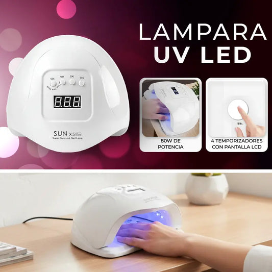 🌟 LÁMPARA UV SUN X5 PLUS 80W | Curado profesional inmediato para uñas impecables💅🏽