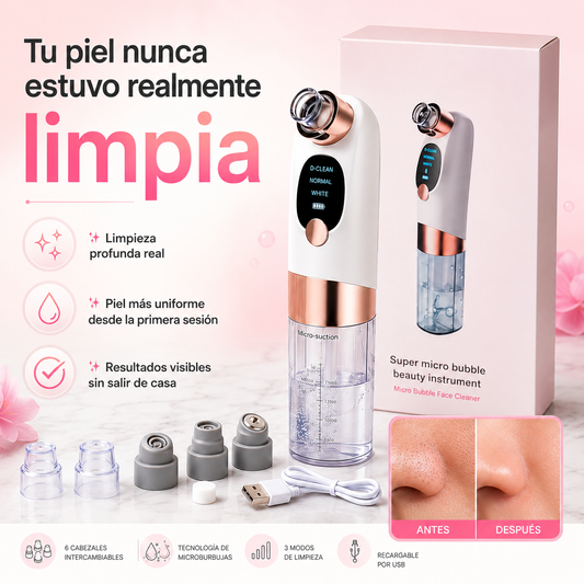 Limpiador facial microburbujas: transforma tu piel desde la primera limpieza ✨
